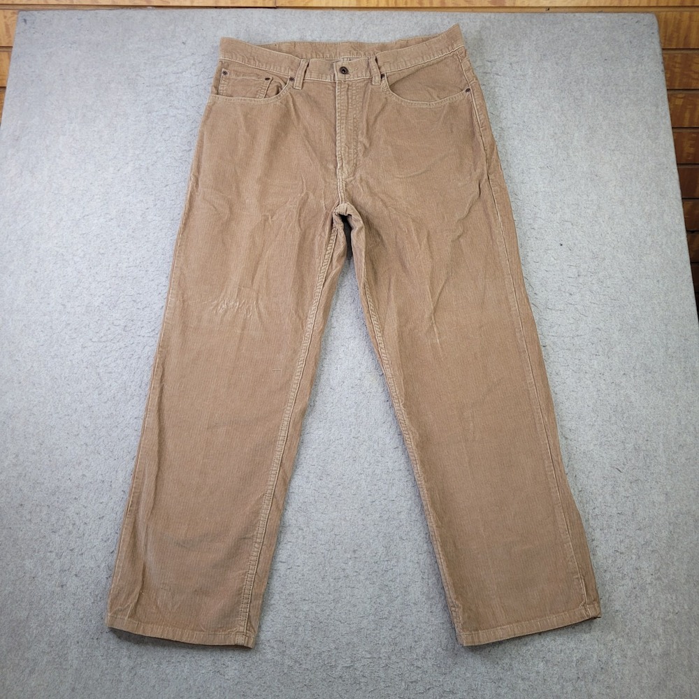 LL Bean Camden Corduroy Pants Mens 36x29 Khaki Classic Straight 0CYC4